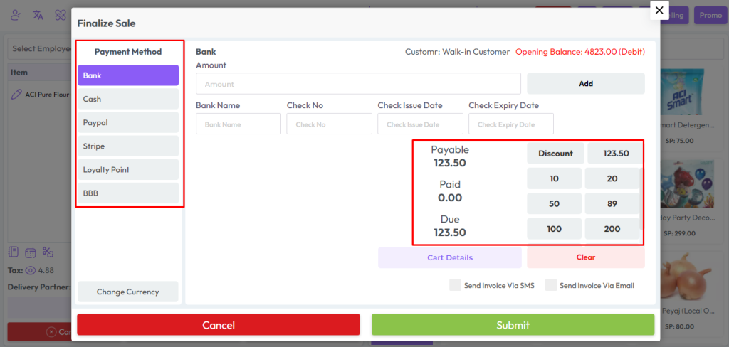 finalize sale step 1