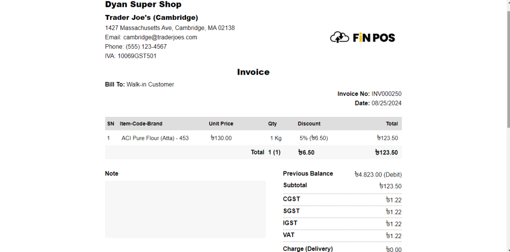 sale invoice