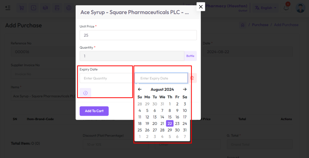 add purchase medicine 1