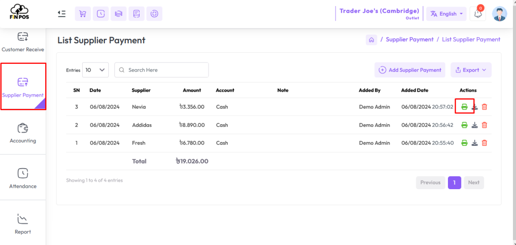 supplier payment invoice pring
