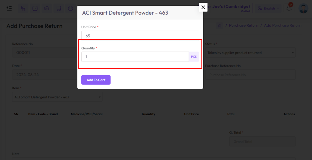 add purchase return general 1