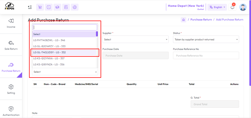 add purchase return installment
