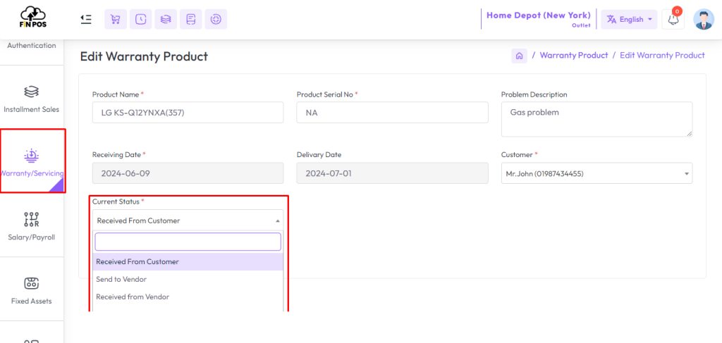edit warranty product 1