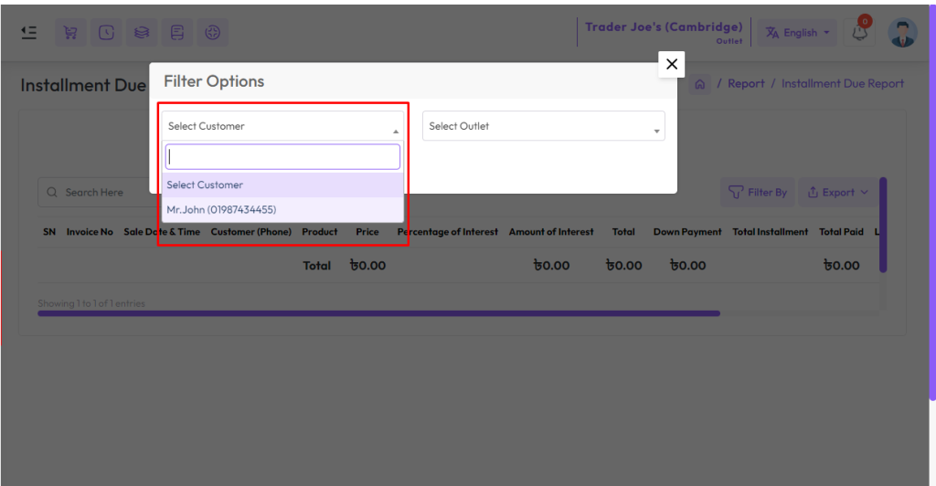 installment due report