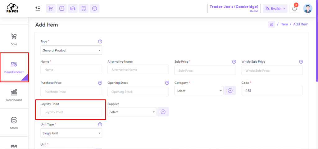 loyalty for each item