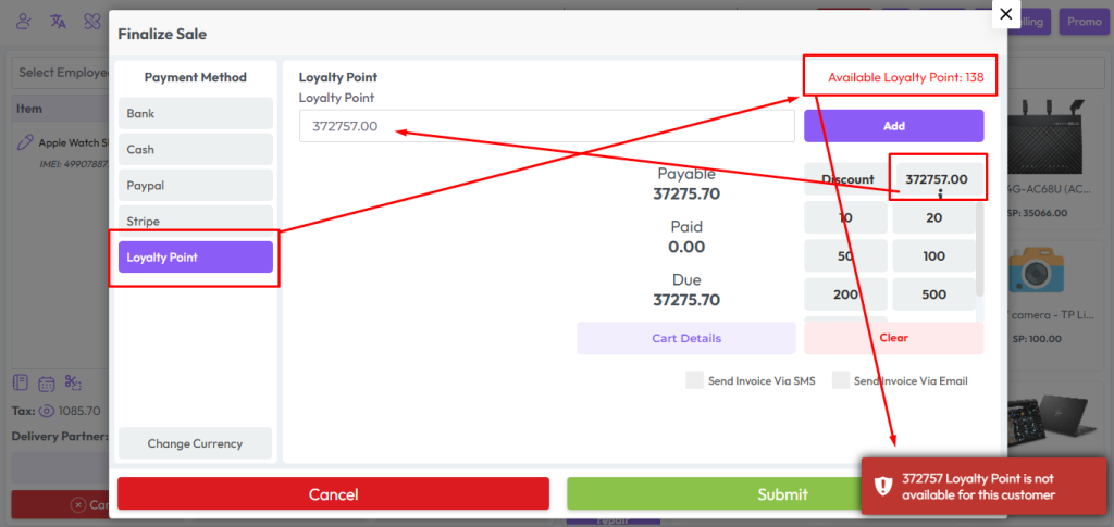 redeem loyalty point